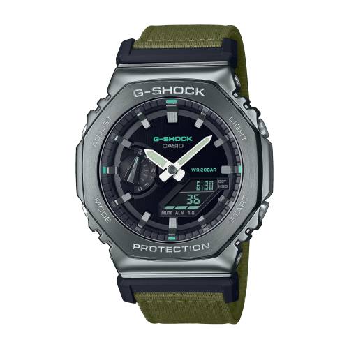 Orologio G-Shock con Cassa Ottagonale PVD Canna di Fucile e Cinturino in Tela