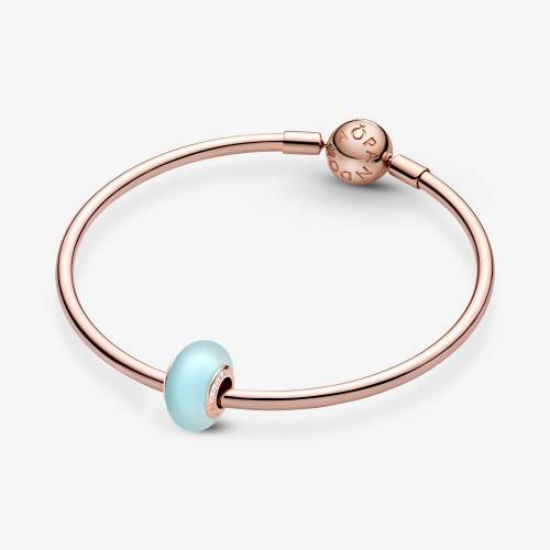 Charm Pandora in Vetro di Murano Celeste Opaco