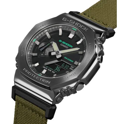 Orologio G-Shock con Cassa Ottagonale PVD Canna di Fucile e Cinturino in Tela