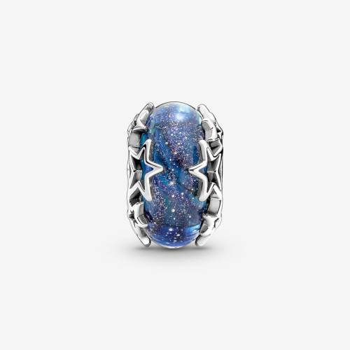 Pandora Charm Vetro di Murano Blu con Stelle