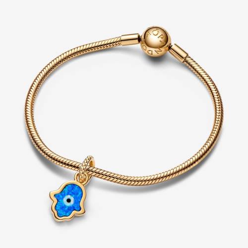 Pandora Charm Pendente Mano di Fatima Opale Blu