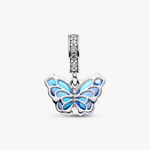 Pandora Charm Pendente Farfalla Vetro di Murano Blu