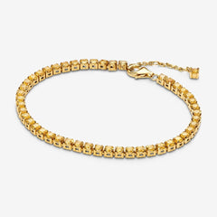 Pandora Tennis Bracelet Yellow Crystals 14k Gold Plating