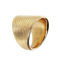 Anillo etrusco de banda graduada con superficie acanalada