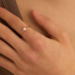 Stroili Claire Solitaire Ring Yellow Gold Cubic Zirconia 1412100