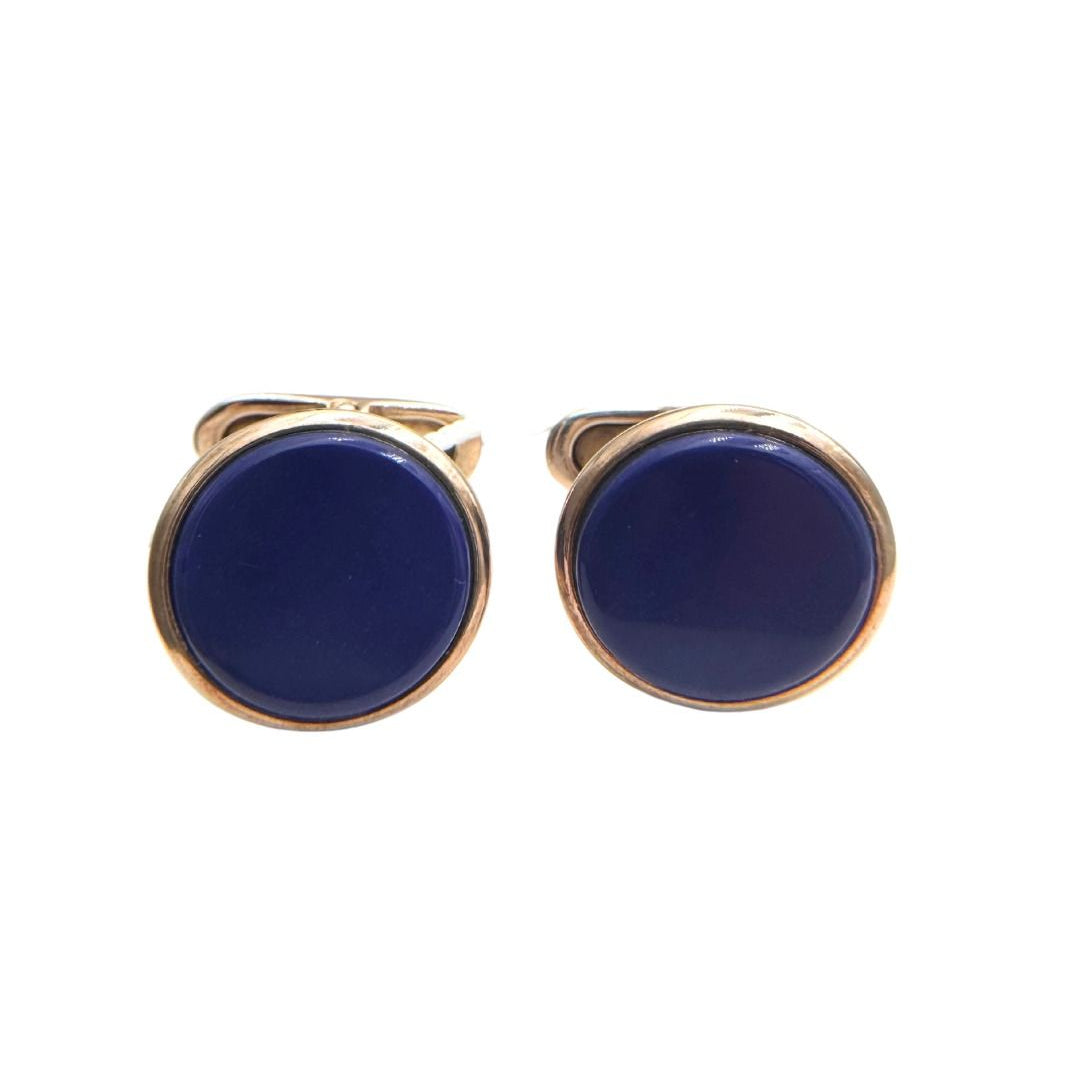 Men's Rose Silver and Lapis Lazuli Cufflinks