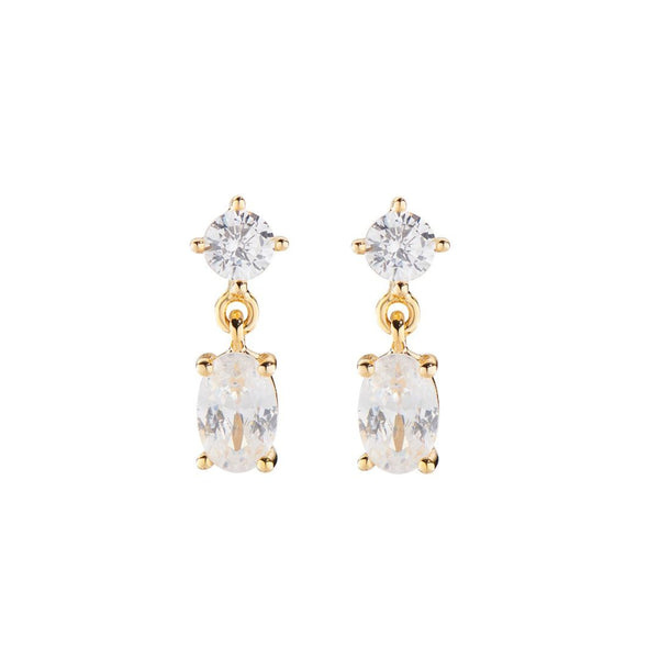Orecchini Amen Princess Dorati Con Zircone Bianco Ovale EOVGB