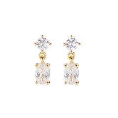 Orecchini Amen Princess Dorati Con Zircone Bianco Ovale EOVGB