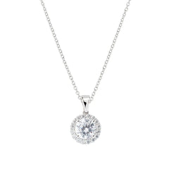 Amen Diamond Necklace with Round White Zircon
