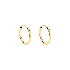 Stroili Toujours Yellow Gold 9 KT 12 mm Hoop Earrings 1401733