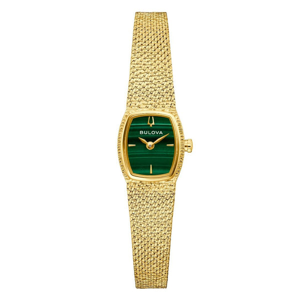 Orologio Bulova Donna Goddess of Time Placcato Oro Con Quadrante Verde Malachite 97L184