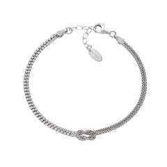 Bracciale Amen Nodo d'Amore con Zirconi Bianchi in Lega -