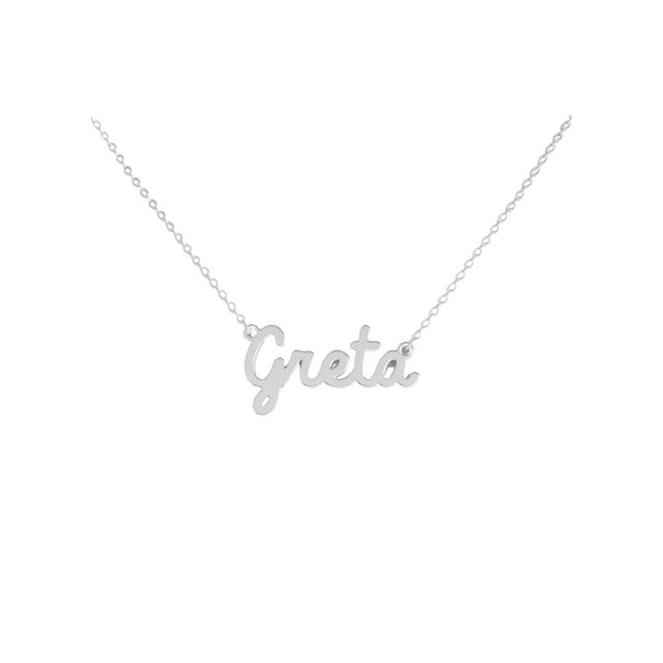 Collana Nome Greta In Acciaio 316 -