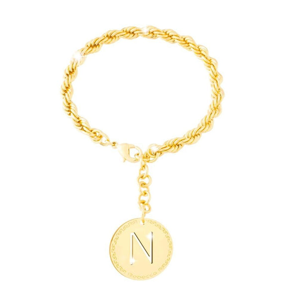 Bracciale Rebecca MyWorld Dorato a Corda con Iniziale N BWVBON14