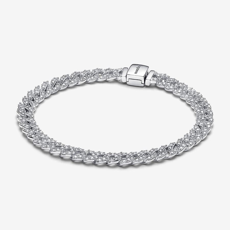 Bracciale Pandora Catena Maglia Cubana Pavè