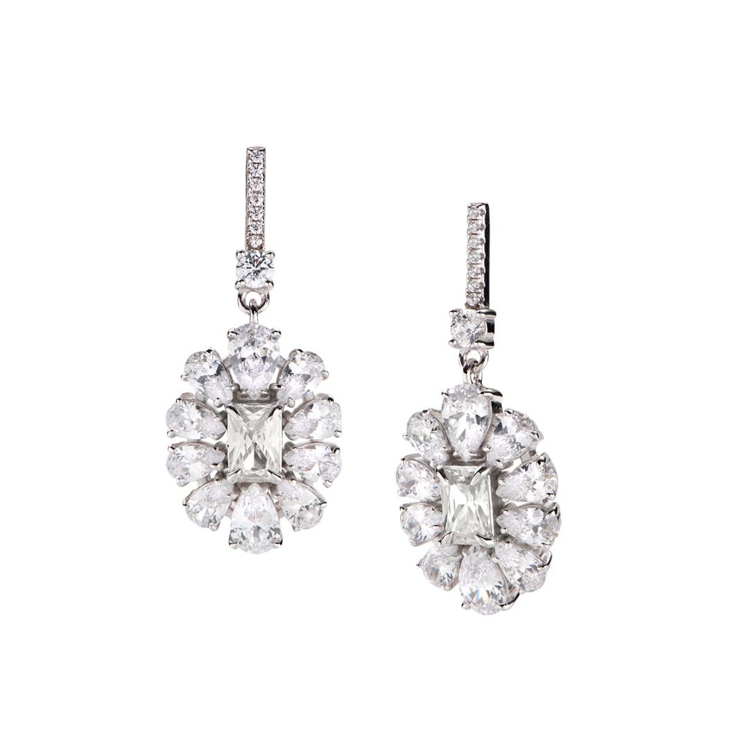 Stardust Earrings with White Zircons