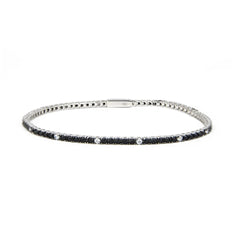 Pulsera de tenis Zancan en plata con circonitas blancas y negras