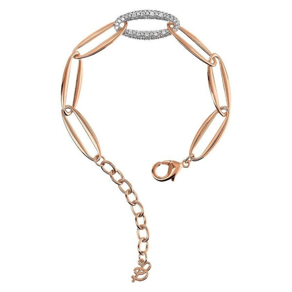 Pulsera Bronzallure de eslabones marquesina con pavé de circonitas cúbicas blancas