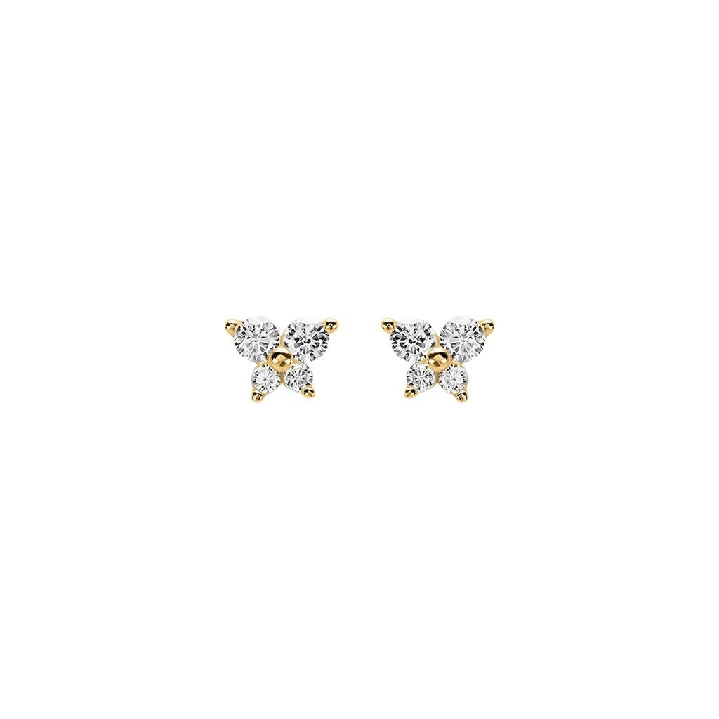 Orecchini Stroili Lobo Farfalla Bon Ton Oro Giallo 9 KT E Cubic Zirconia 1400567