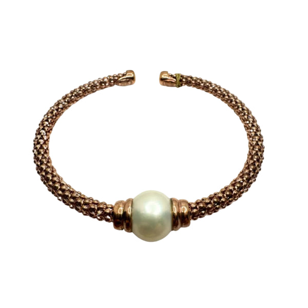 Lelune Rigid Rose Bracelet with Pearl