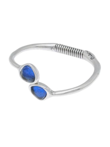 Bracciale Ciclon Rigido con Murano Blu