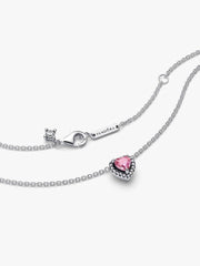Collana Pandora Cuore In Rilievo Rosa 398425C02-45