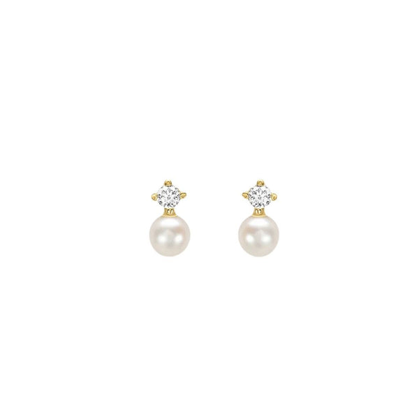Orecchini Stroili Lobo Bon Ton Oro Giallo9 KT, Perla D'Acqua Dolce E Cubic Zirconia 1400978