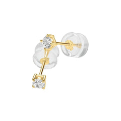 Stroili Claire Yellow Gold 9 KT Cubic Zirconia Stud Earrings 1412069