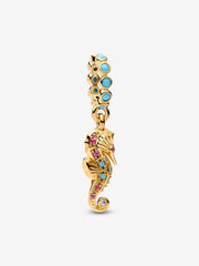 Charm colgante de caballito de mar Pandora chapado en oro de 14 k