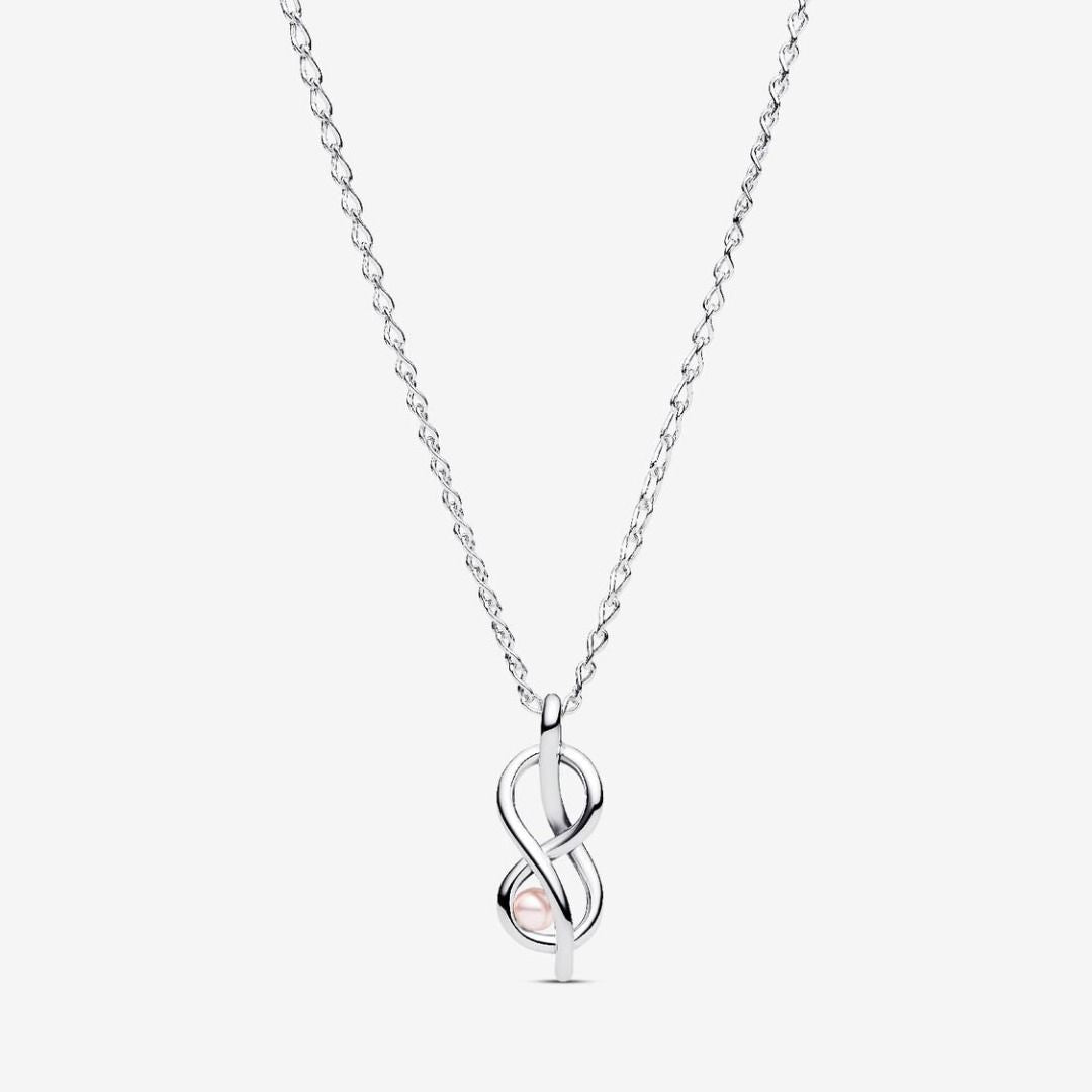 Collana Pandora Legame Infinito Con Perla Rosa Artificiale 393762C01-50