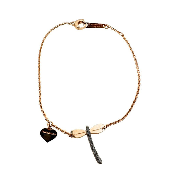 Bracciale Rebecca Jolie con Libellula in Argento Rosè e Polvere di Diamanti SJOBAR50