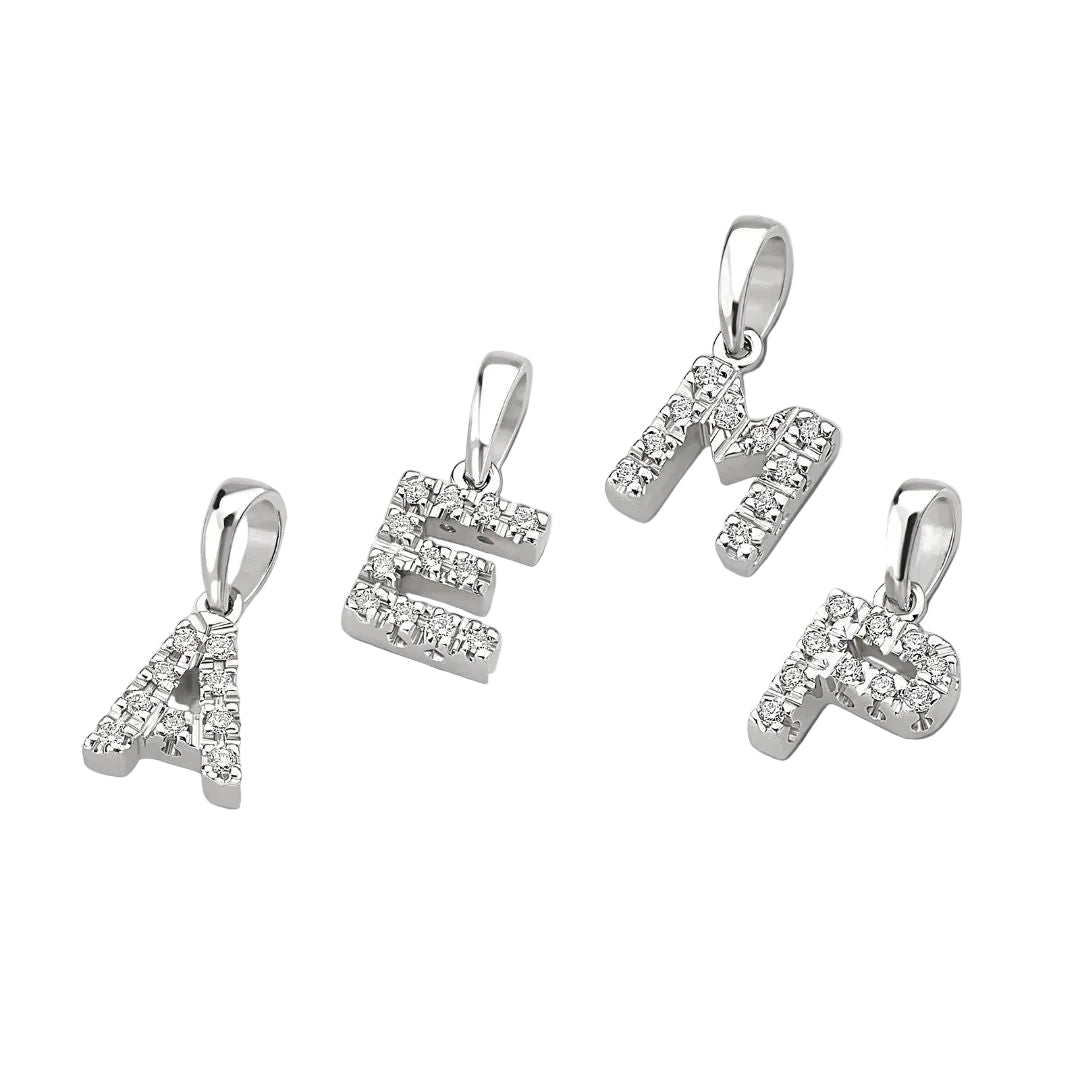 Giorgio Visconti Initial Pendant in White Gold and Diamonds