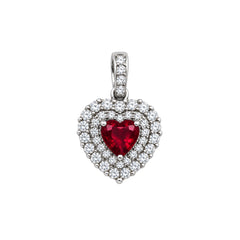 Ciondolo Handmade Cuore Con Zirconi Verde/Rosso e Bianchi CND018