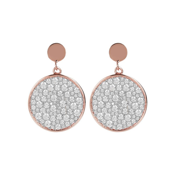 Pendientes de disco Bronzallure con pavé de piedra