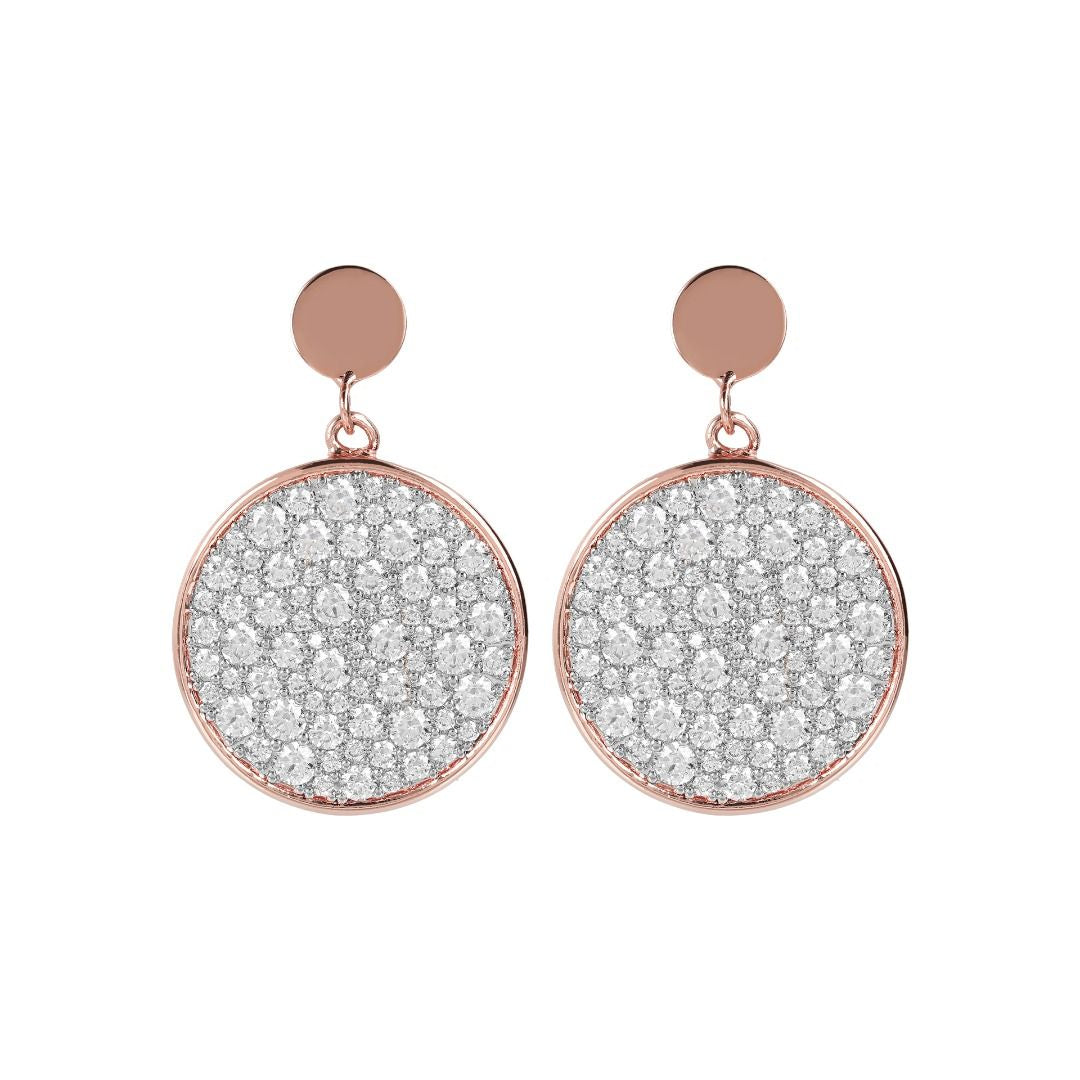 Bronzallure Disc Earrings in Stone Pavé