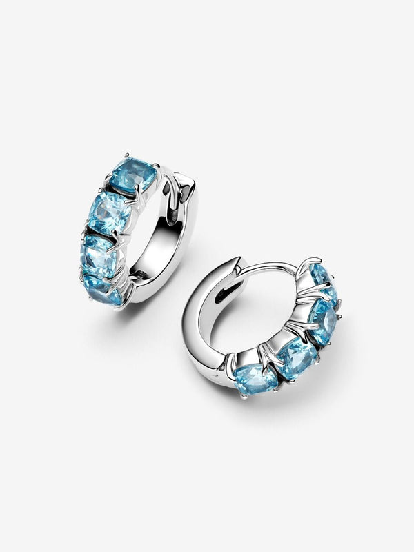 Orecchini Pandora Cerchi Cristalli Azzurri 293851C01