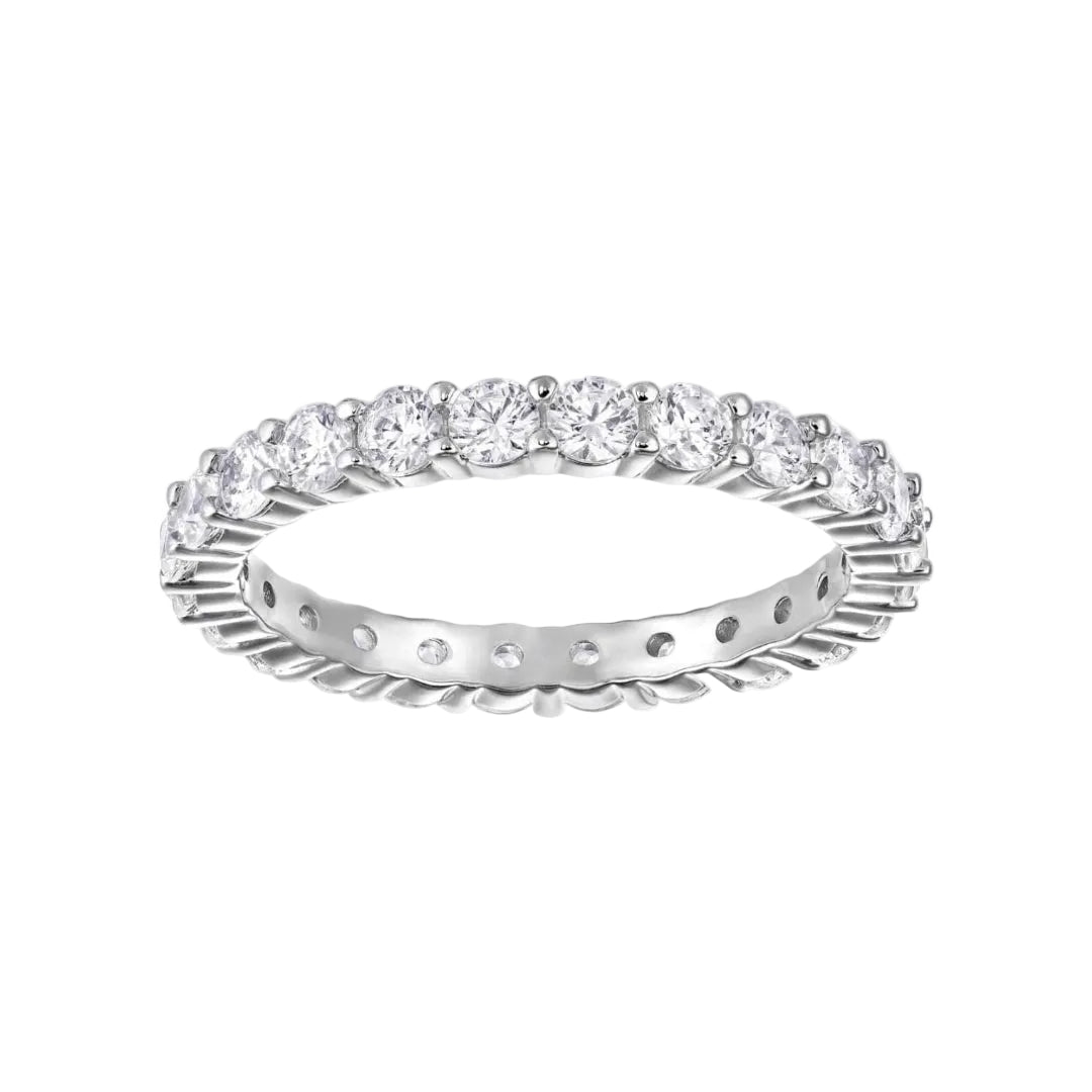 Anello Swarovski Veretta Girodito Bianca Pietre Taglio Tondo