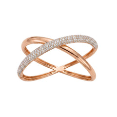 Bracciale Bronzallure Rigido a Intreccio con Pavè in Cubic Zirconia -