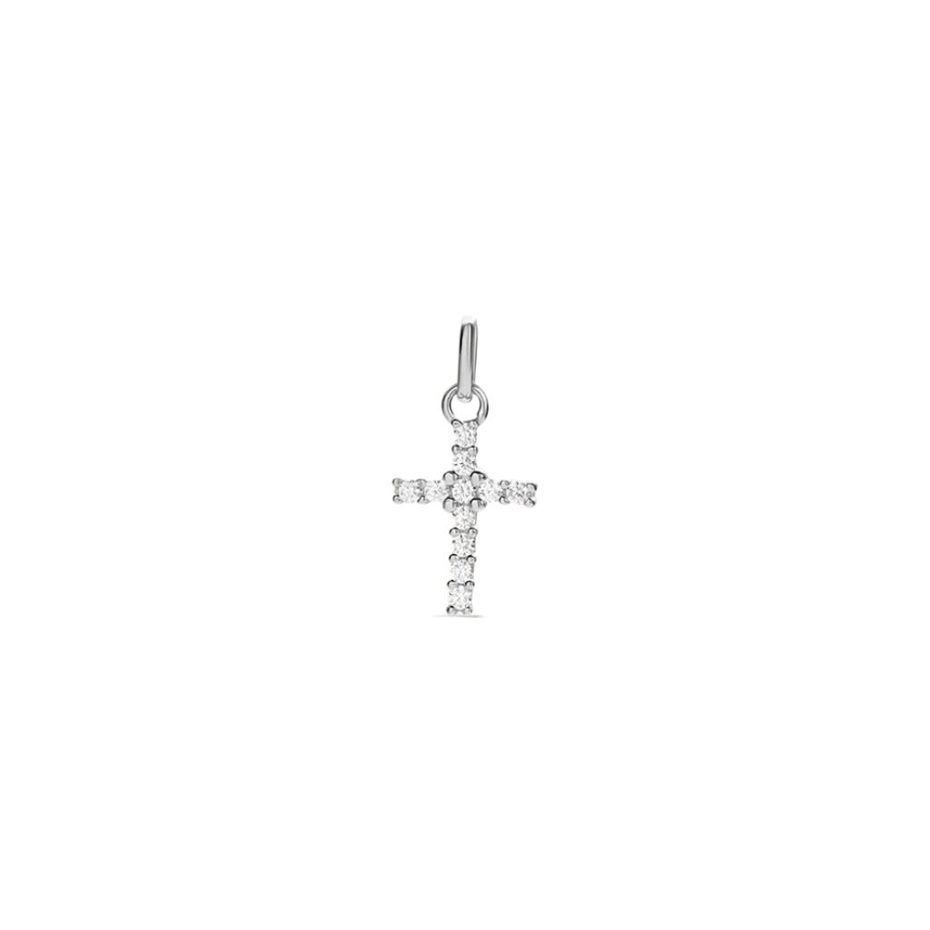 Ciondolo Stroili Croce Holy Oro Bianco 9 KT Cubic Zirconia 1411699