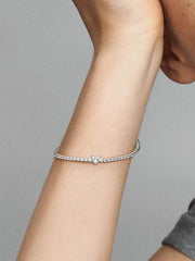 Bracciale Pandora Tennis Con Cuore In Rilievo Bianco 590041C01
