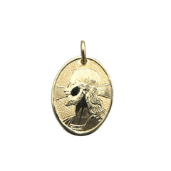 Colgante de medalla de Jesús en oro amarillo