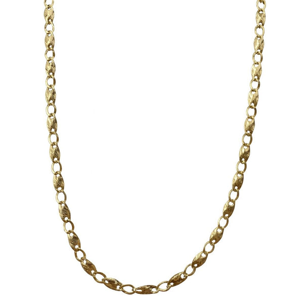 Collar de eslabones geométricos de oro blanco y amarillo de 18 quilates para hombre