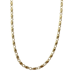 Men's 18KT White and Yellow Gold Geometric Link Necklace