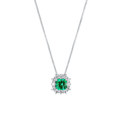 Collana Mirco Visconti in Oro Bianco 18 KT con Smeraldo Ottagonale e Diamanti Z740/B20SU