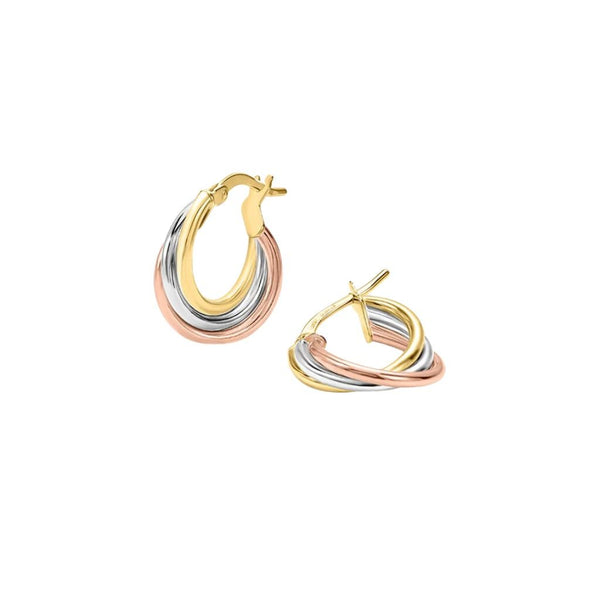 Orecchini Stroili A Cerchio Toujours Oro Tricolore 9 KT 10 mm 1401665