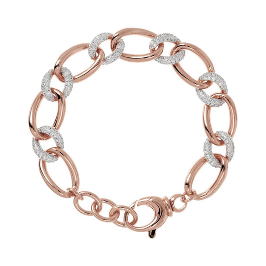 Pulsera Bronzallure con eslabones ovalados y elementos de circonitas cúbicas pavé