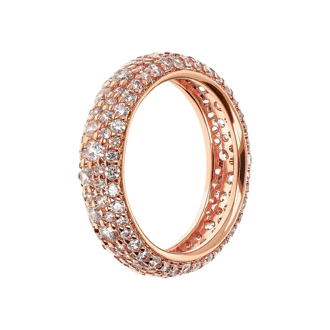 Anello Bronzallure Veretta In Pavé Di Cubic Zirconia Trasparenti WSBZ02342.WHITE-CZ-56