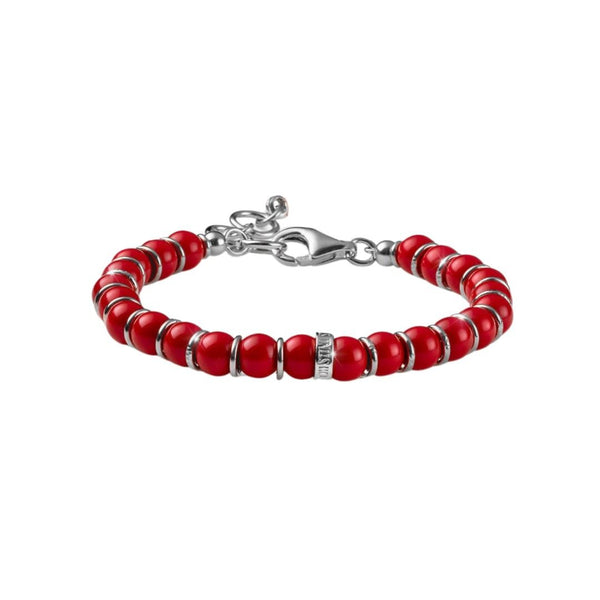 Maria Cristina Sterling Bracelet with Red Coral