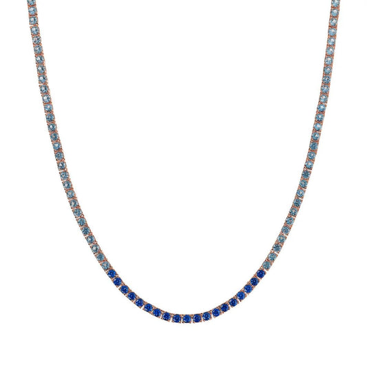 Collana Bronzallure Tennis con Cubic Zirconia Effetto Dégradé Blu