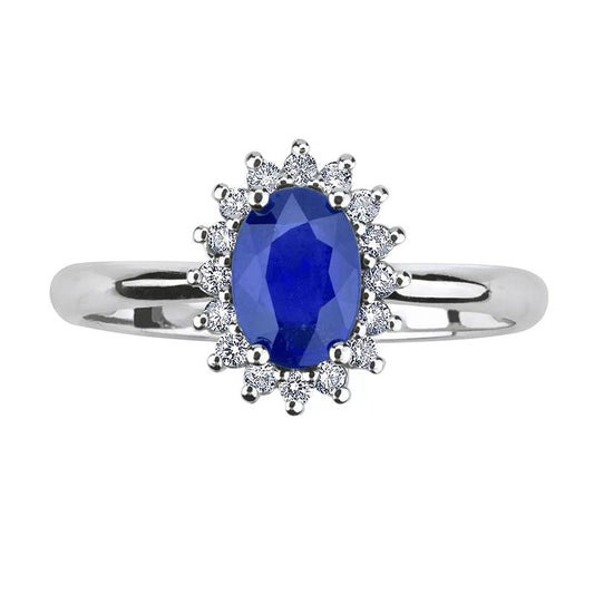 Anello Bibigì In Oro Bianco Con Zaffiro E Brillanti